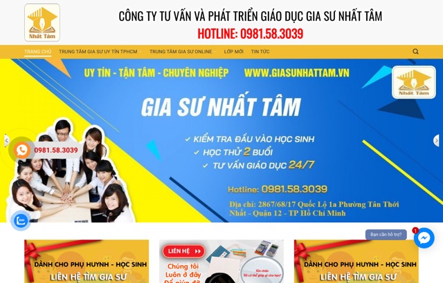 Website Gia Sư Nhật Tâm